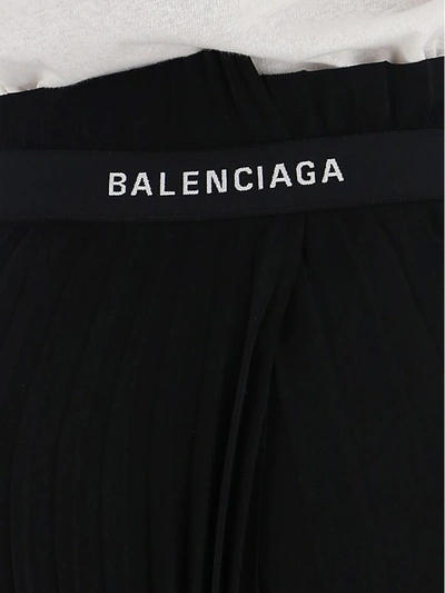 Shop Balenciaga Asymmetric Pleated Skirt In Black