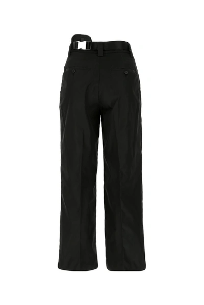 Shop Prada Pouch On Belt Pants In Black