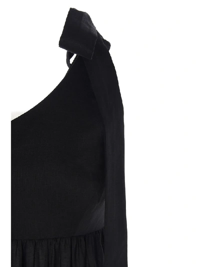 Shop Zimmermann Empire Tie Neck Dress In Black