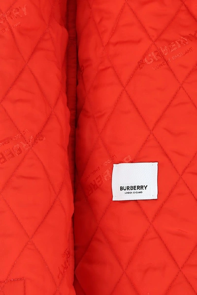 Shop Burberry Corduroy Collar Diamond Quilted Jacket In Pink