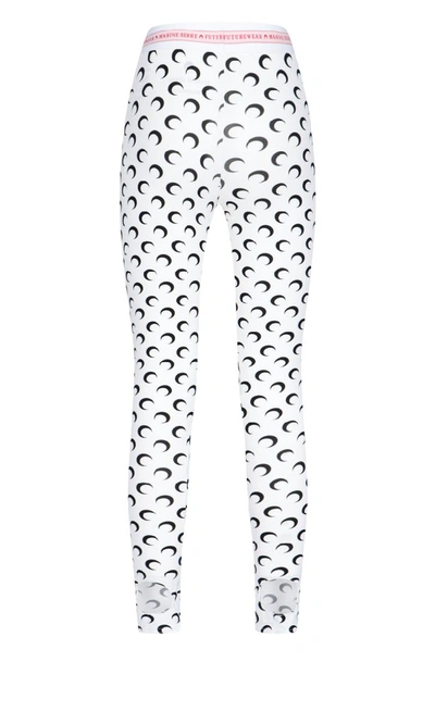 Shop Marine Serre Half Moon Print Leggings In White