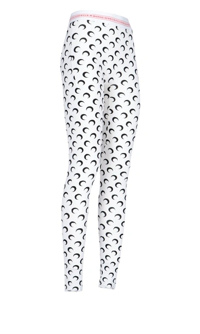 Shop Marine Serre Half Moon Print Leggings In White