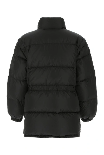 Shop Prada Buckled Down Jacket In Black