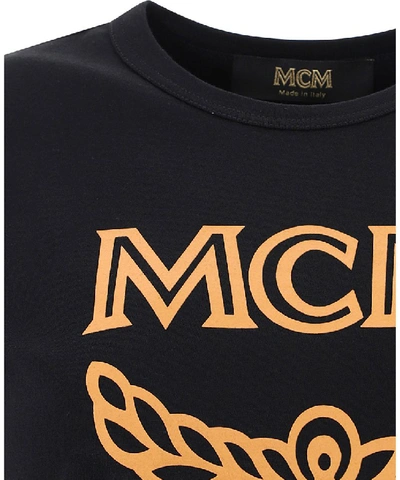 Shop Mcm Logo Printed T In Black