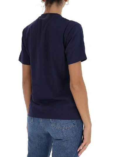 Shop Fendi Logo Embroidered T In Blue