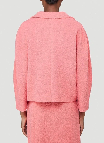 Shop Gucci Tweed Cropped Jacket In Pink