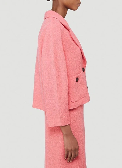 Shop Gucci Tweed Cropped Jacket In Pink