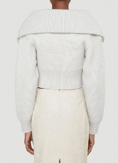 Shop Jacquemus Risoul Zipped Sweater In Grey