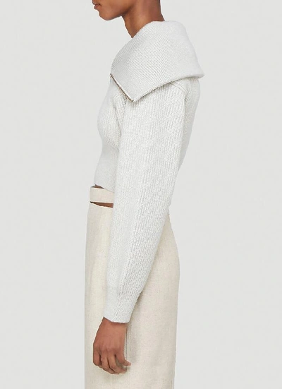Shop Jacquemus Risoul Zipped Sweater In Grey