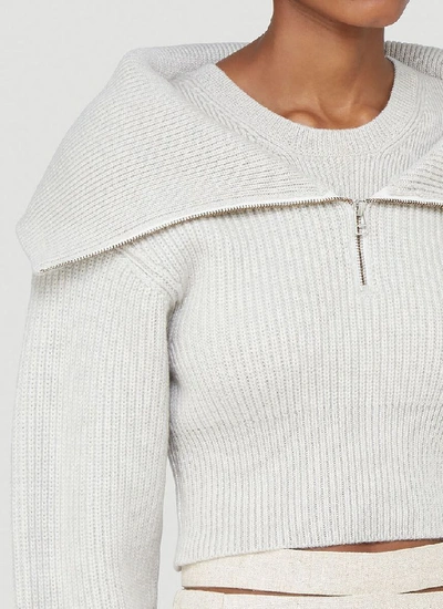 Shop Jacquemus Risoul Zipped Sweater In Grey