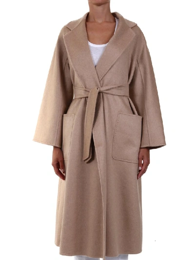 Shop Max Mara Labbro Belted Coat In Beige