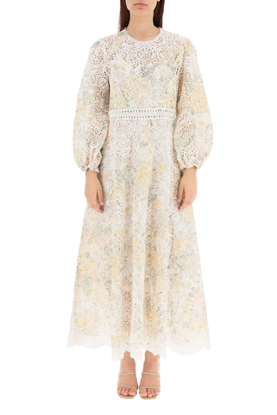 Shop Zimmermann Amelie Embroidered Maxi Dress In White