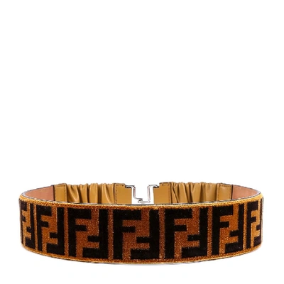 Shop Fendi Ff Motif Belt In Brown