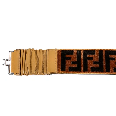 Shop Fendi Ff Motif Belt In Brown