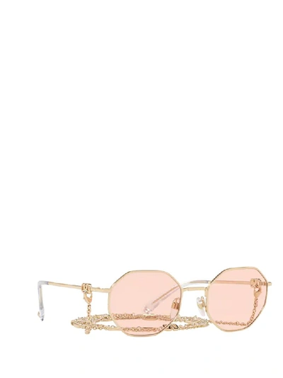 Shop Valentino Eyewear Geometric Frame Sunglasses In Gold