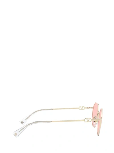 Shop Valentino Eyewear Geometric Frame Sunglasses In Gold