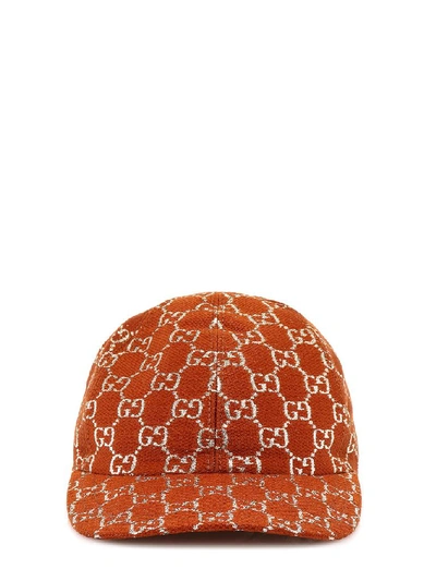 Shop Gucci Gg Lamé Baseball Hat In Brown