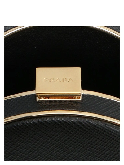 Shop Prada Clutch Buckle Belt In Black