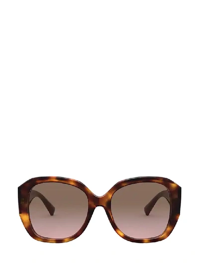 Shop Valentino Eyewear Vlogo Oversized Sunglasses In Brown