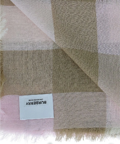 Shop Burberry Lightweight Checked Scarf In Multi