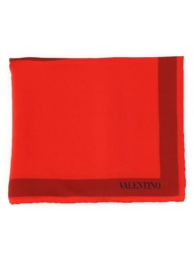 Shop Valentino Vlogo Foulard In Red