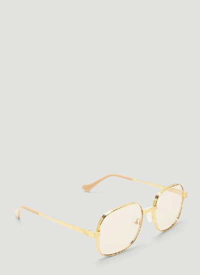 Shop Gucci Eyewear Round Frame Sunglasses In Gold