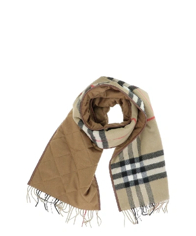 Shop Burberry Giant Check Padded Scarf In Multi
