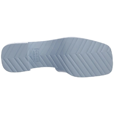 Shop Gucci Logo Slide Sandals In Blue