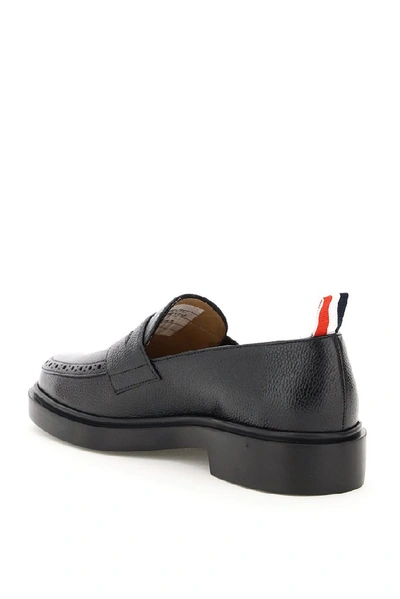 Shop Thom Browne Penny Bar Loafers In Black