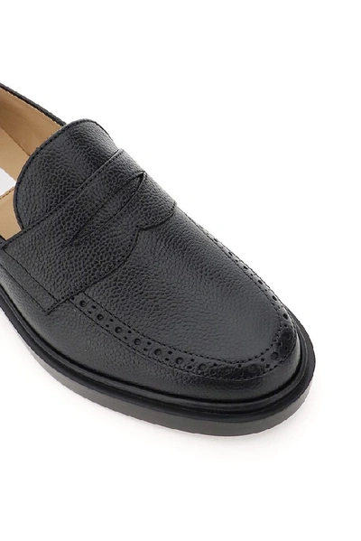 Shop Thom Browne Penny Bar Loafers In Black