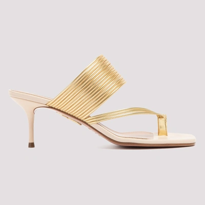 Shop Aquazzura Sunny 60 Sandals In Gold