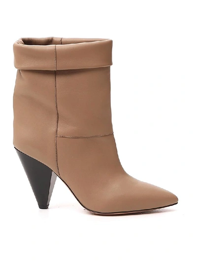 Shop Isabel Marant Luido Slip On Boots In Beige