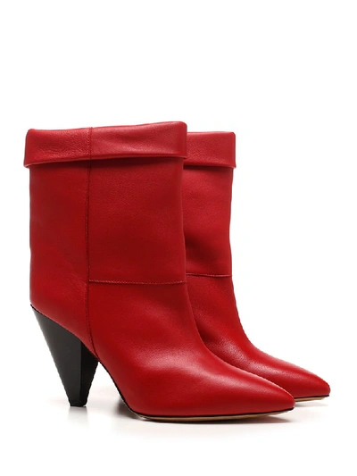 Shop Isabel Marant Luido Slip On Boots In Red