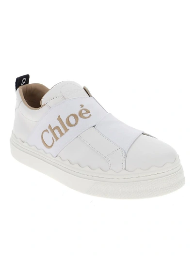 Shop Chloé Lauren Strap Sneakers In White