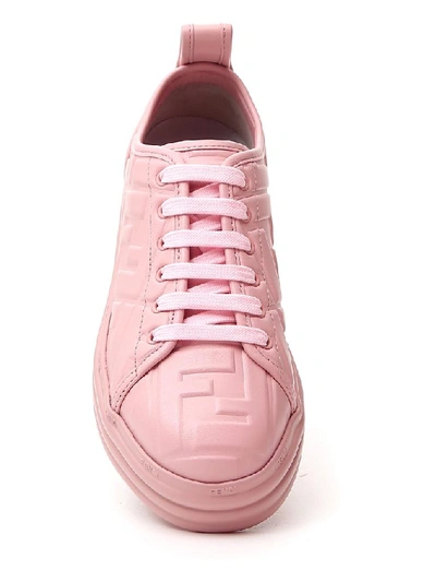 Shop Fendi Rise Flatform Sneakers In Pink