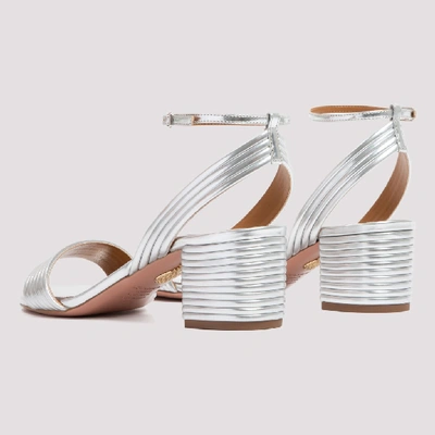 Shop Aquazzura Sundance 50 Sandals In Silver