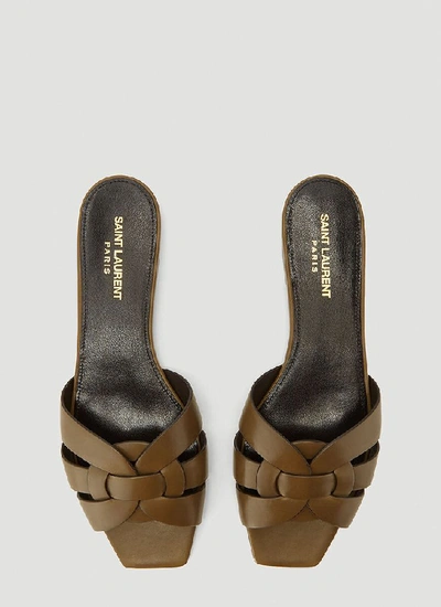 Shop Saint Laurent Nu Pieds Woven Sandals In Brown