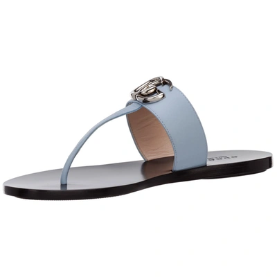 Shop Gucci Double G Thong Sandals In Blue