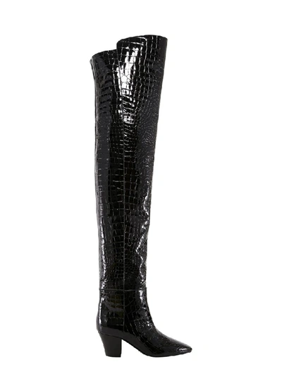 Shop Saint Laurent Over The Knee Boots In Black