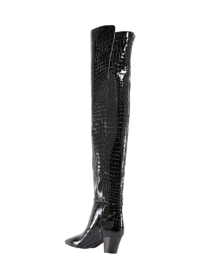 Shop Saint Laurent Over The Knee Boots In Black