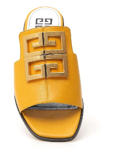 Shop Givenchy 4g Flat Sandals In Yellow