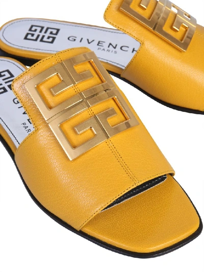 Shop Givenchy 4g Flat Sandals In Yellow