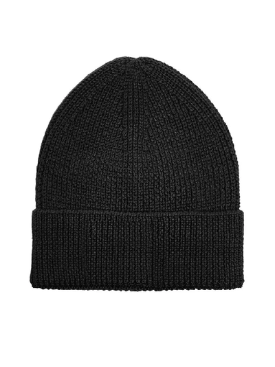 Shop Marcelo Burlon County Of Milan Cross Knitted Beanie In Black