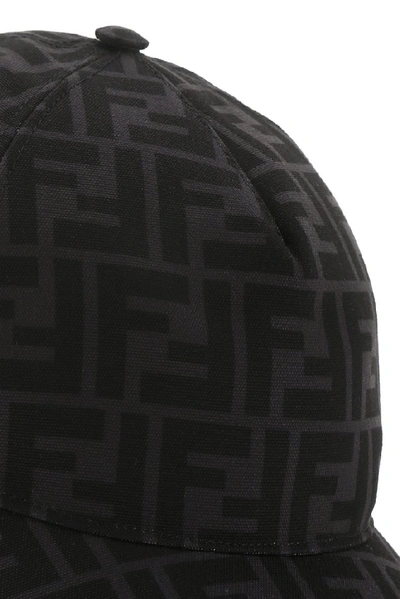 Shop Fendi Ff Motif Baseball Cap In Black