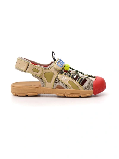 Shop Gucci Logo Sport Sandals In Multi