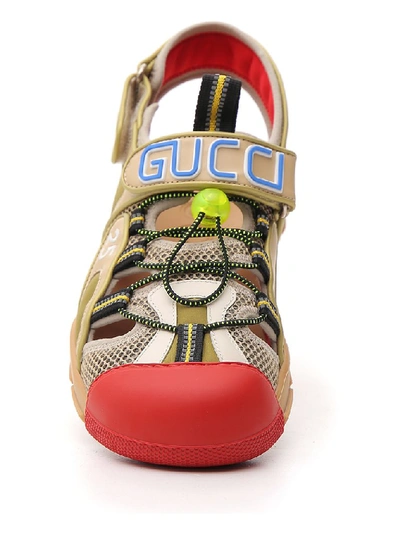 Shop Gucci Logo Sport Sandals In Multi