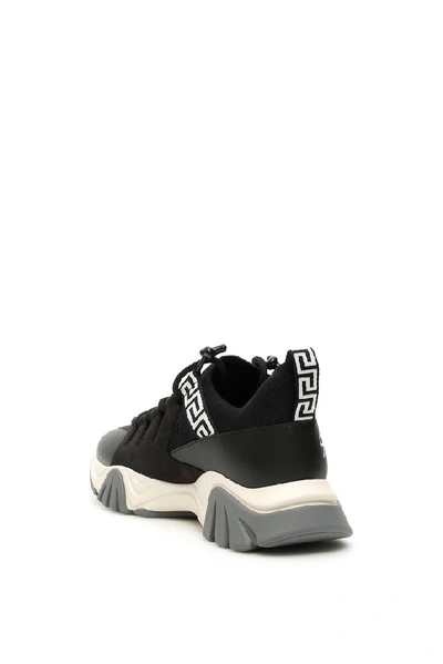 Shop Versace Grace Key Print Chunky Sole Sneakers In Black