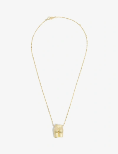 Shop Anissa Kermiche Womens Gold Matte Le Derrière 18ct Sanded Yellow Gold-plated Sterling Silver Pendant Necklace