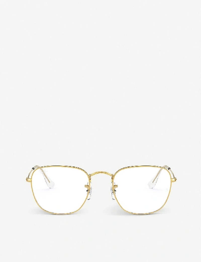 Shop Ray Ban Ray-ban Women's Gold Rx3857v Frank Metal Square-frame Glasses