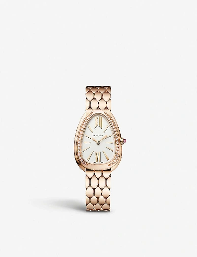 Shop Bvlgari Womens Rose Gold Spp33wggd/sat Serpenti Seduttori 18ct Rose-gold And Diamond Watch